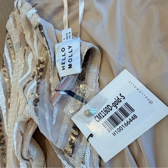 Hello Molly Gold and Cream Sequin Dress - Picture 4 of 7